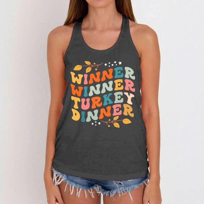 Thanksgiving Feast Retro Fall Fashion Women's Knotted Racerback Tank