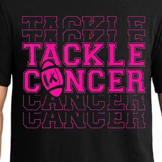 Tackle Football Ribbon Breast Cancer Awareness Pajama Set