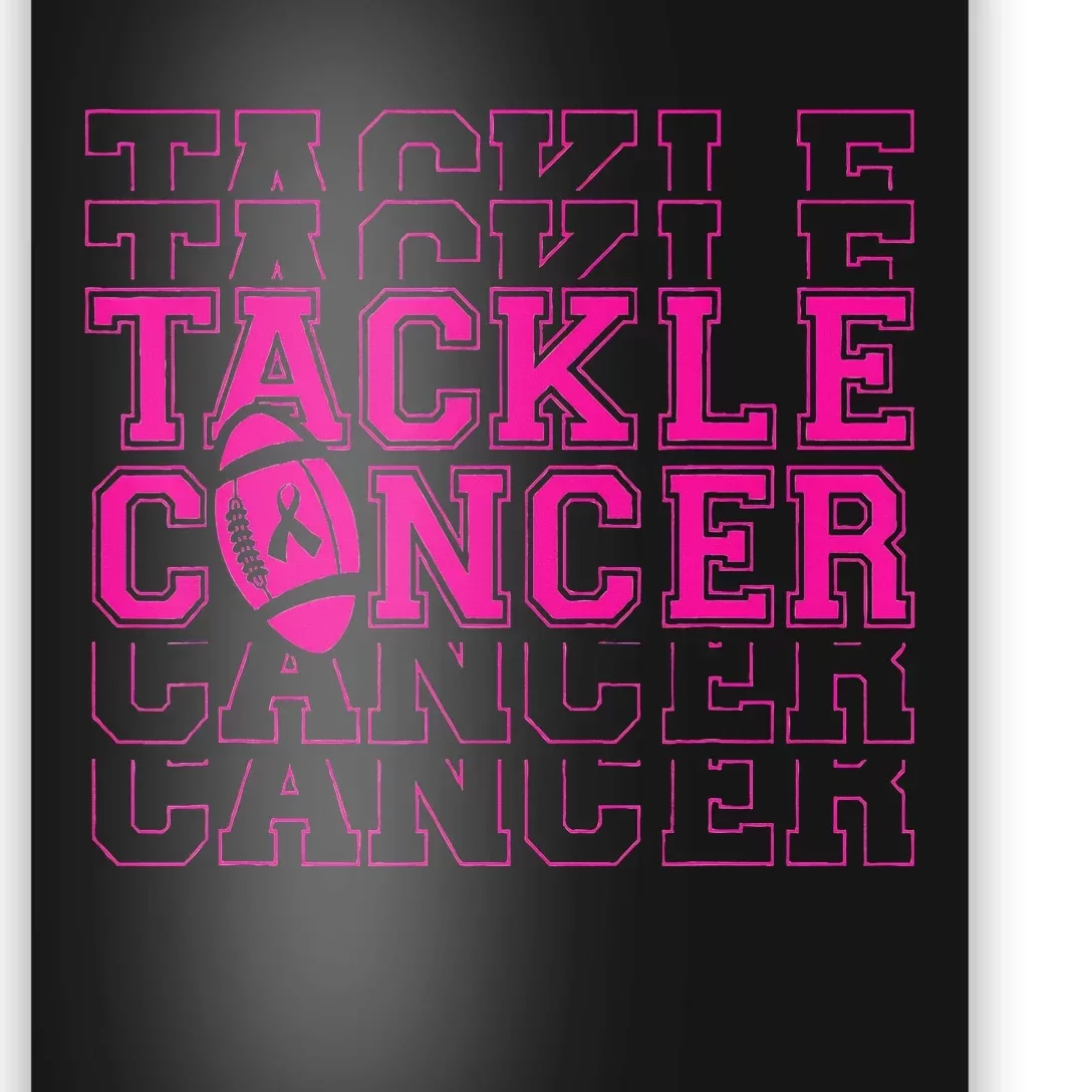 Tackle Football Ribbon Breast Cancer Awareness Poster