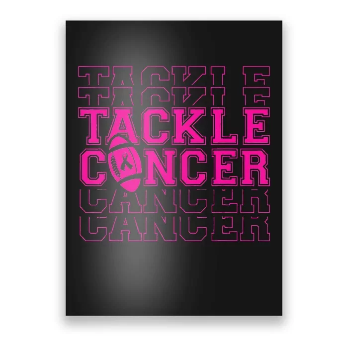 Tackle Football Ribbon Breast Cancer Awareness Poster