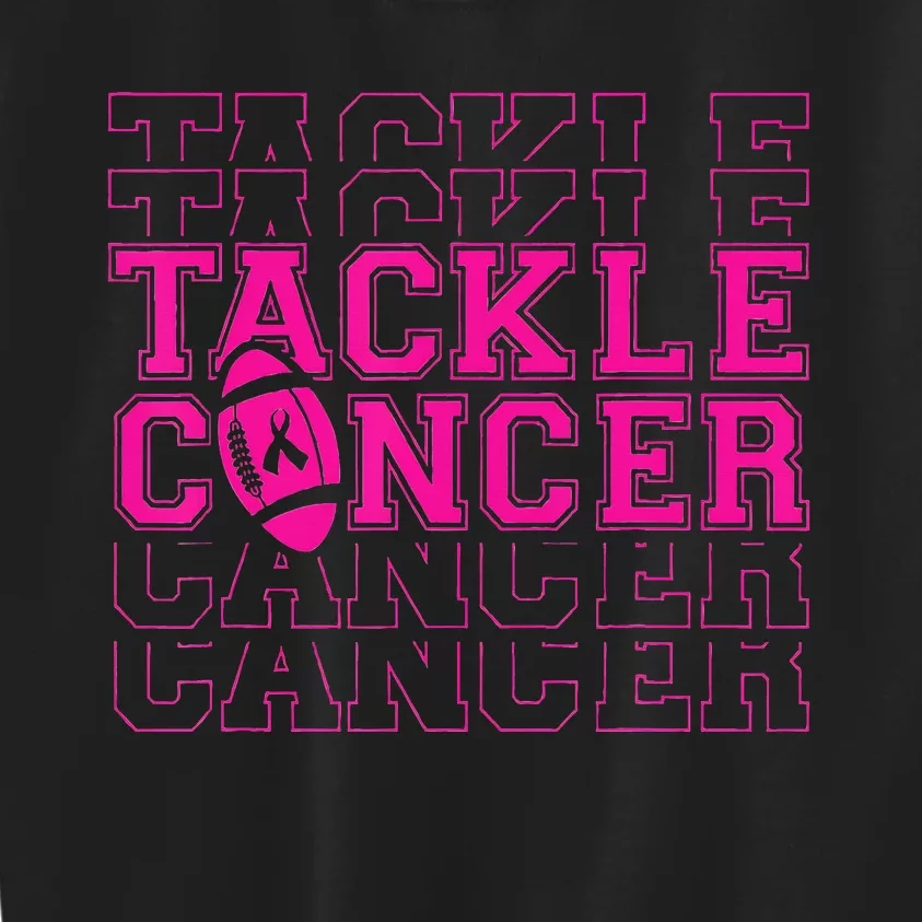 Tackle Football Ribbon Breast Cancer Awareness Kids Sweatshirt