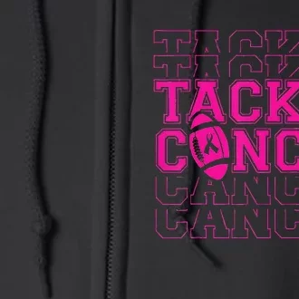 Tackle Football Ribbon Breast Cancer Awareness Full Zip Hoodie