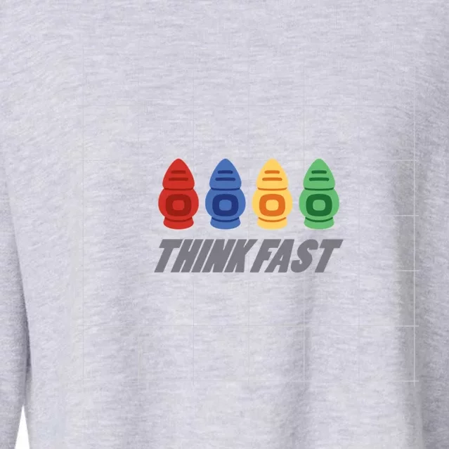 Think Fast Robots Cropped Pullover Crew