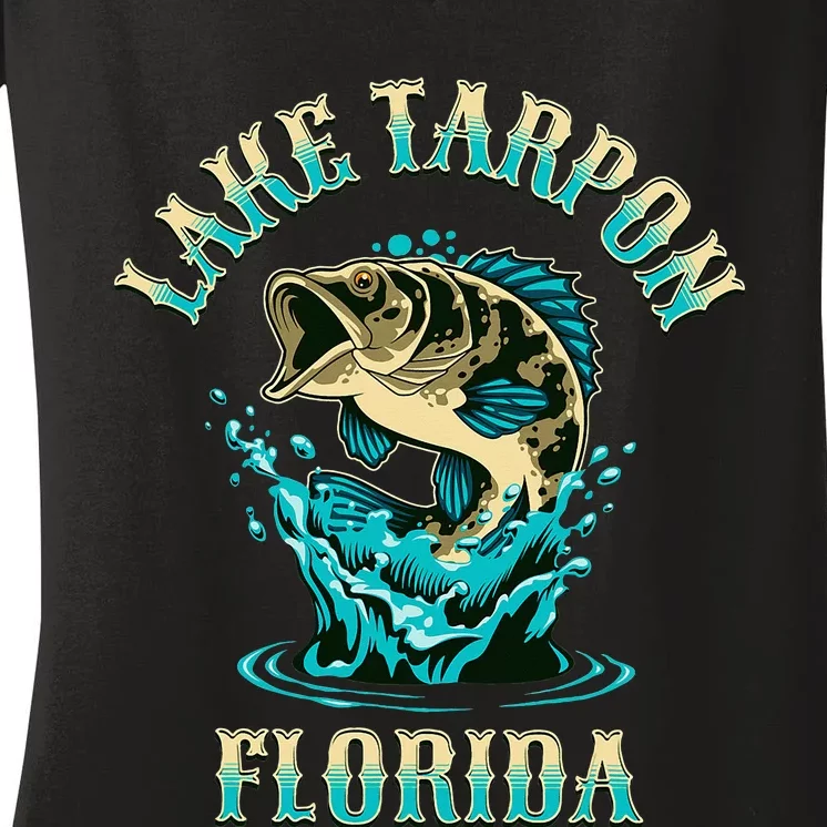 Tarpon Fishing Retro Tarpon Saltwater Fisherman Women's V-Neck T-Shirt