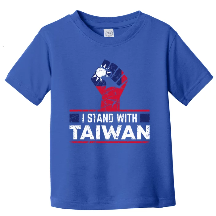 Taiwanese Flag Raised Fist I Stand With Taiwan Vintage Funny Gift Toddler T-Shirt