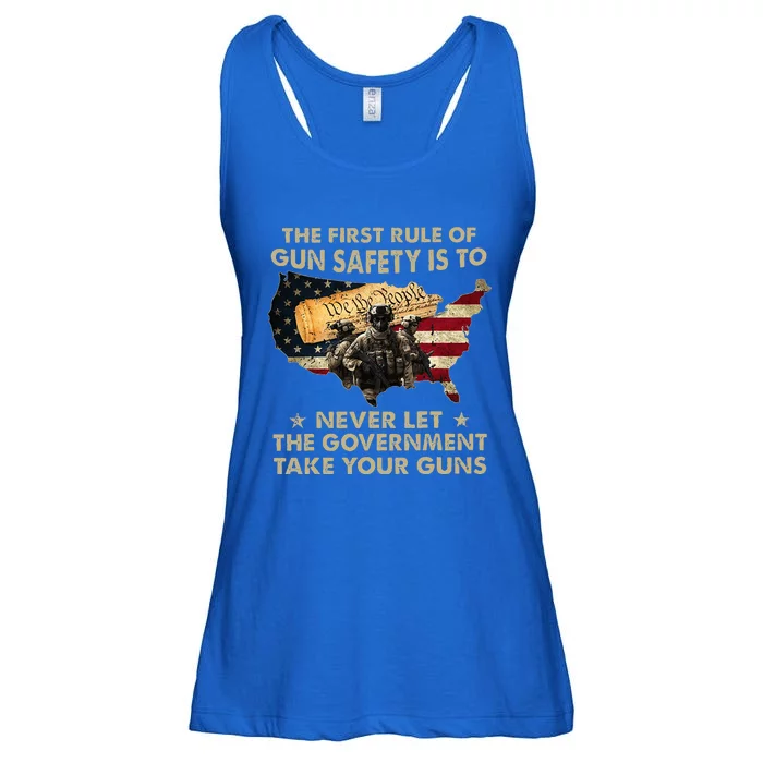 The First Rule Of Gun Safety Is To Never Let The Governt Ladies Essential Flowy Tank