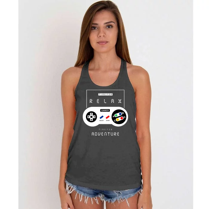 Time For Relax Time For Adventure Women's Knotted Racerback Tank