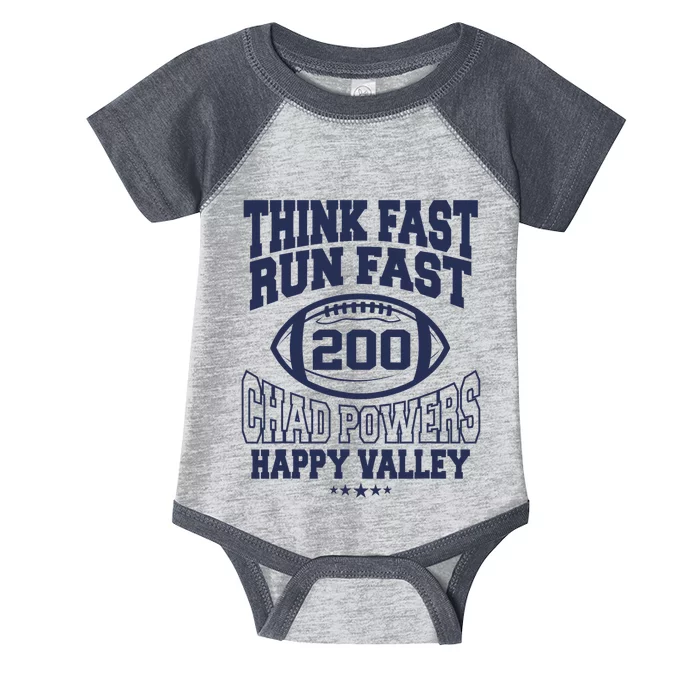 Think Fast Run Fast, Chad Powers 200 American Football Infant Baby Jersey Bodysuit