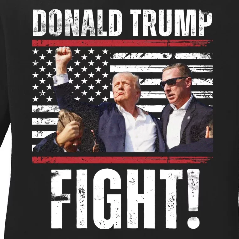 Trump Fight Rally Pennsylvania Ladies Long Sleeve Shirt