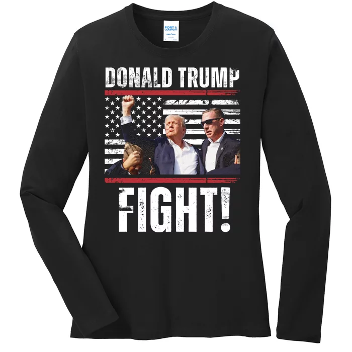 Trump Fight Rally Pennsylvania Ladies Long Sleeve Shirt