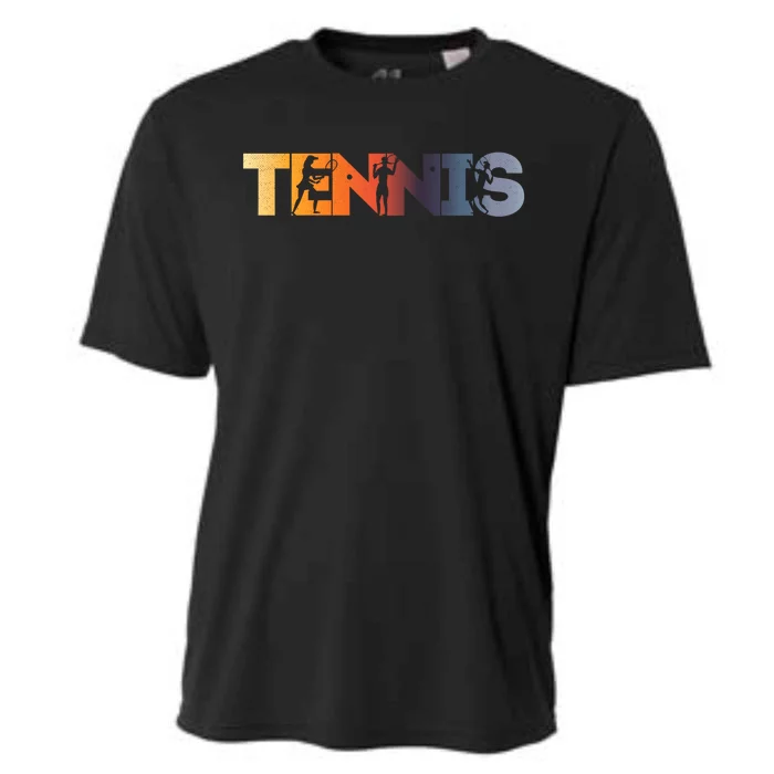 Tennis Funny Retro Vintage Lettering Design Tennis Love Great Gift Cooling Performance Crew T-Shirt