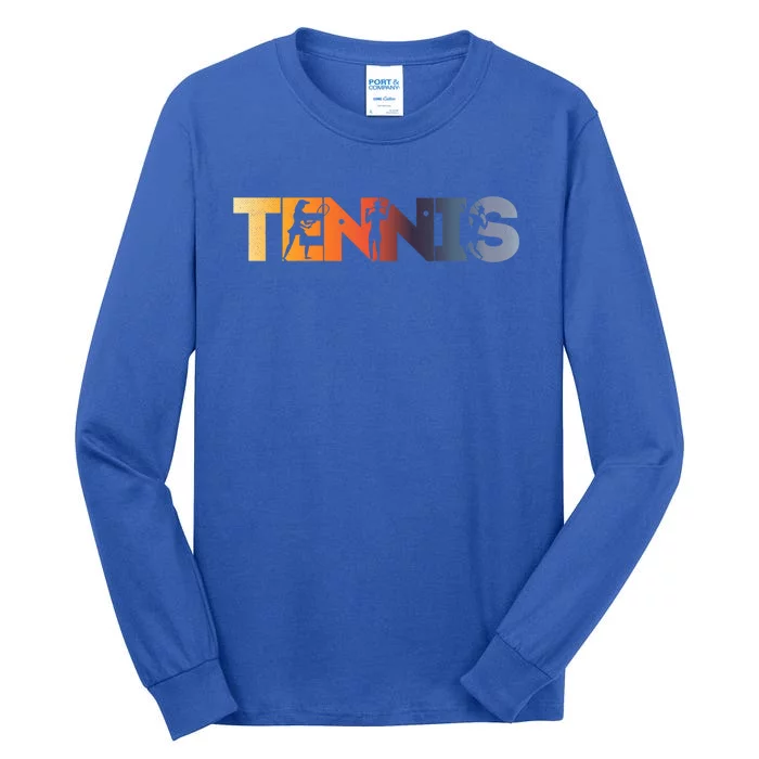 Tennis Funny Retro Vintage Lettering Design Tennis Love Great Gift Tall Long Sleeve T-Shirt