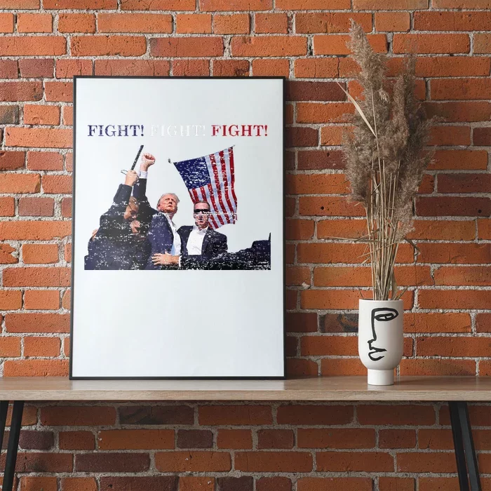 Trump Fight Red White Blue Vintage Style Poster