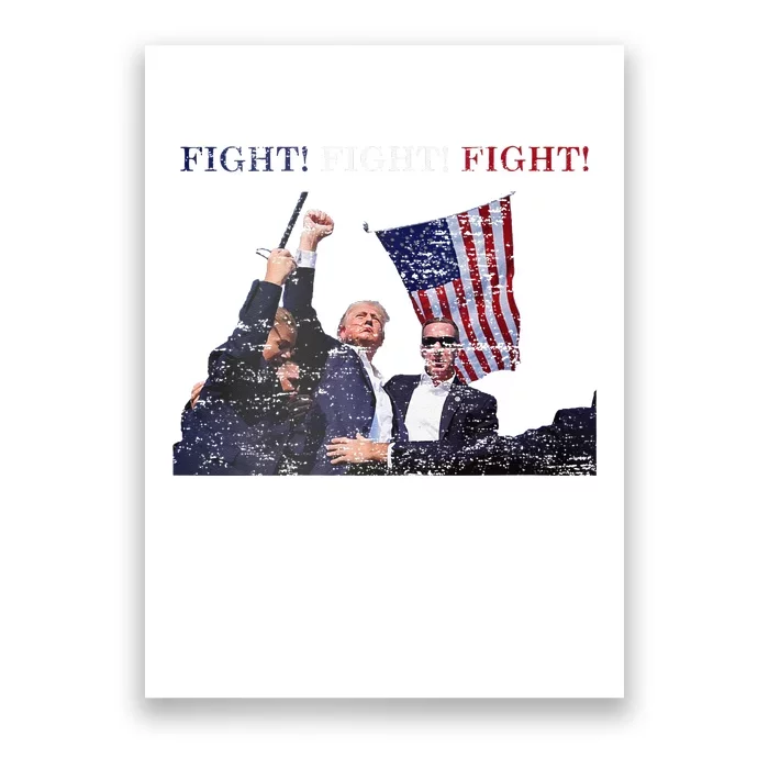 Trump Fight Red White Blue Vintage Style Poster