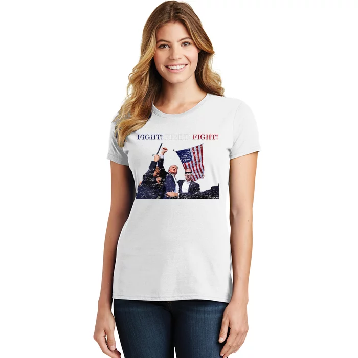 Trump Fight Red White Blue Vintage Style Women's T-Shirt