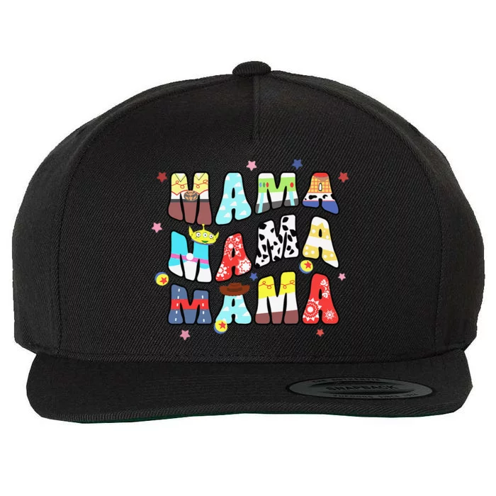 Toy Funny Story Mama Boy Mom Mommy Groovy Happy MotherS Day Wool Snapback Cap