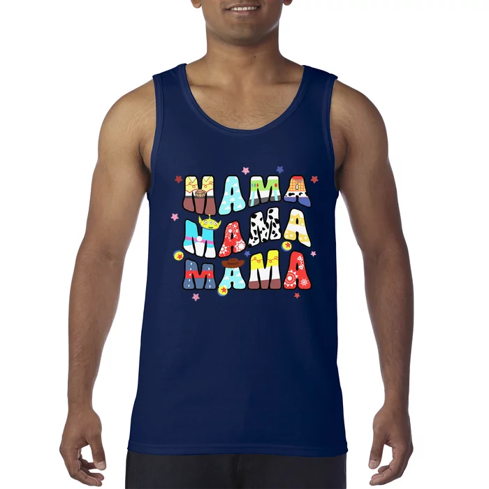 Toy Funny Story Mama Boy Mom Mommy Groovy Happy MotherS Day Tank Top