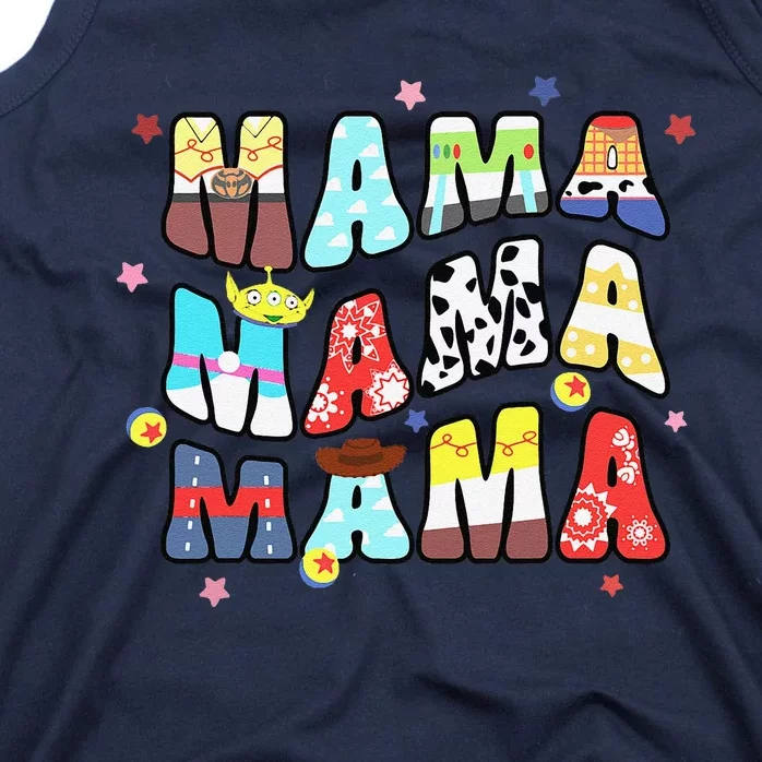 Toy Funny Story Mama Boy Mom Mommy Groovy Happy MotherS Day Tank Top