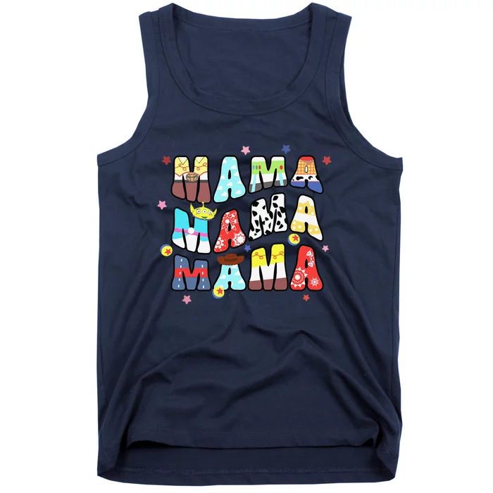 Toy Funny Story Mama Boy Mom Mommy Groovy Happy MotherS Day Tank Top