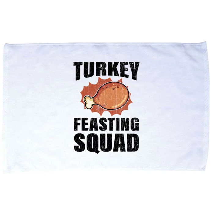 Turkey Feasting Squad Funny Thanksgiving Gift Microfiber Hand Towel