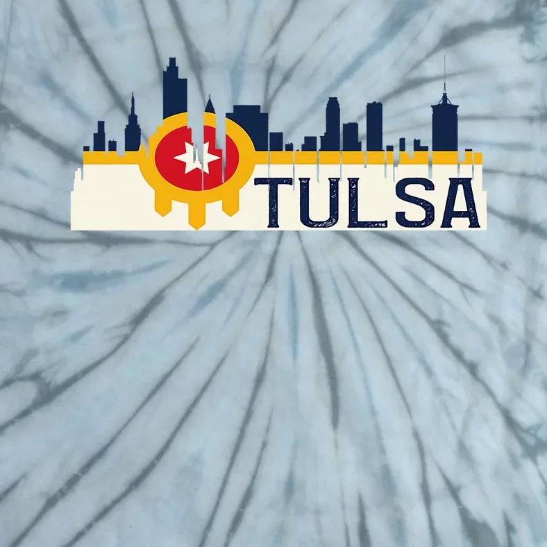 Tulsa Flag Skyline Tie-Dye T-Shirt