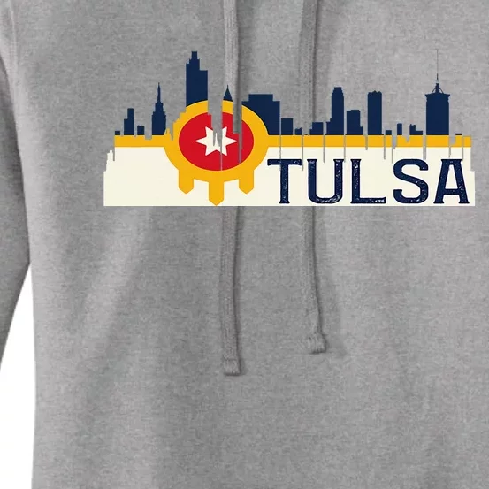 Tulsa Flag Skyline Women's Pullover Hoodie