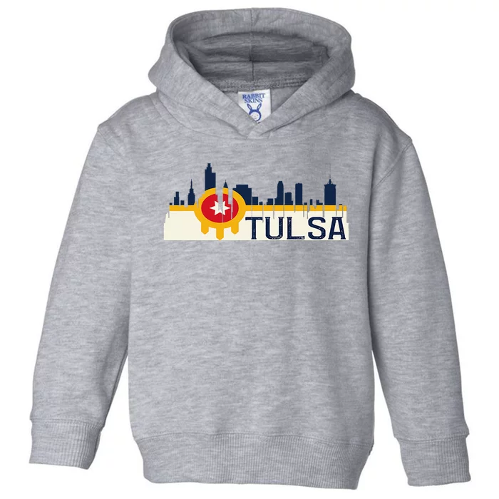 Tulsa Flag Skyline Toddler Hoodie