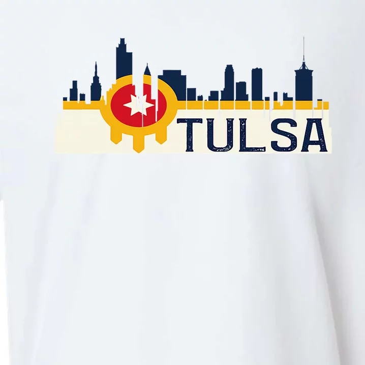 Tulsa Flag Skyline Sueded Cloud Jersey T-Shirt