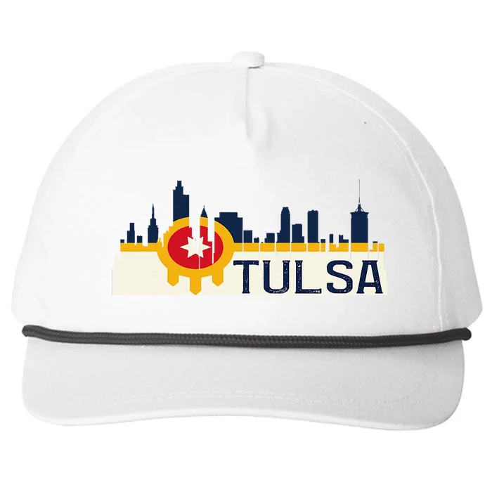 Tulsa Flag Skyline Snapback Five-Panel Rope Hat