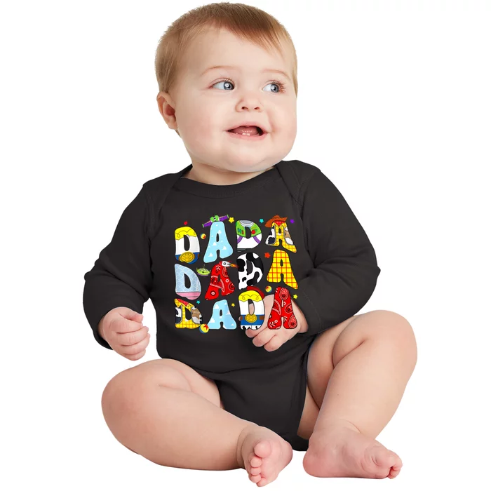 Toy Funny Story Dada Boy Dad Fathers Day For Baby Long Sleeve Bodysuit