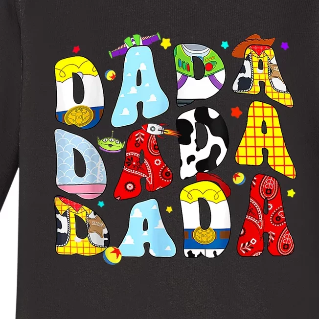 Toy Funny Story Dada Boy Dad Fathers Day For Baby Long Sleeve Bodysuit