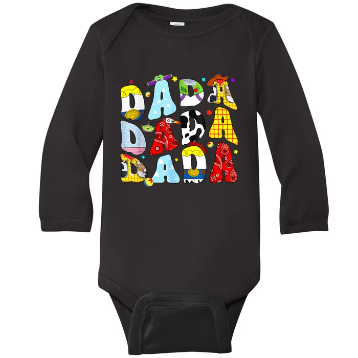 Toy Funny Story Dada Boy Dad Fathers Day For Baby Long Sleeve Bodysuit