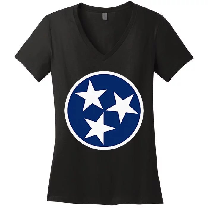 Tennessee Flag State Vintage Style Women's V-Neck T-Shirt