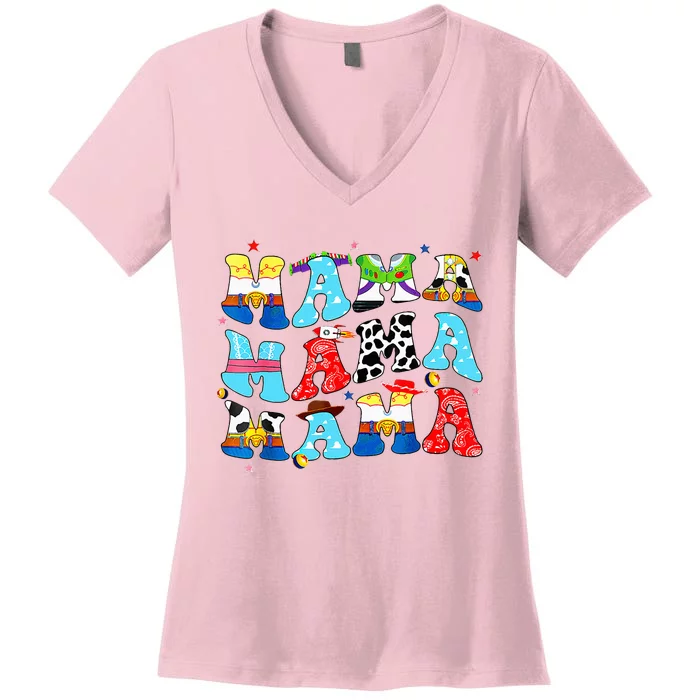 Toy Funny Story Mama Boy MotherS Day Mom Women's V-Neck T-Shirt