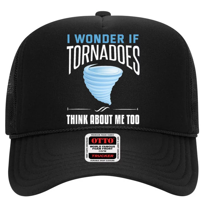 Tornado Funny Storm Chaser Chasing Storms High Crown Mesh Trucker Hat