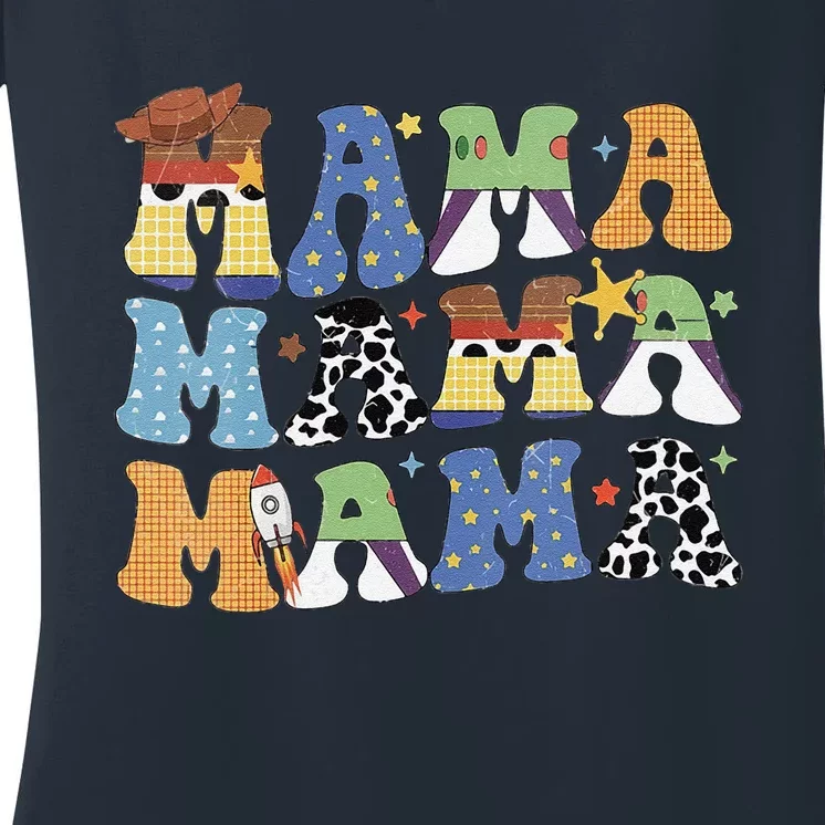 Toy Funny Story Mama Boy Mom MotherS Day Women's V-Neck T-Shirt