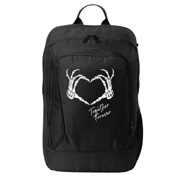 Together Forever Skeleton Heart Hands Gift City Backpack