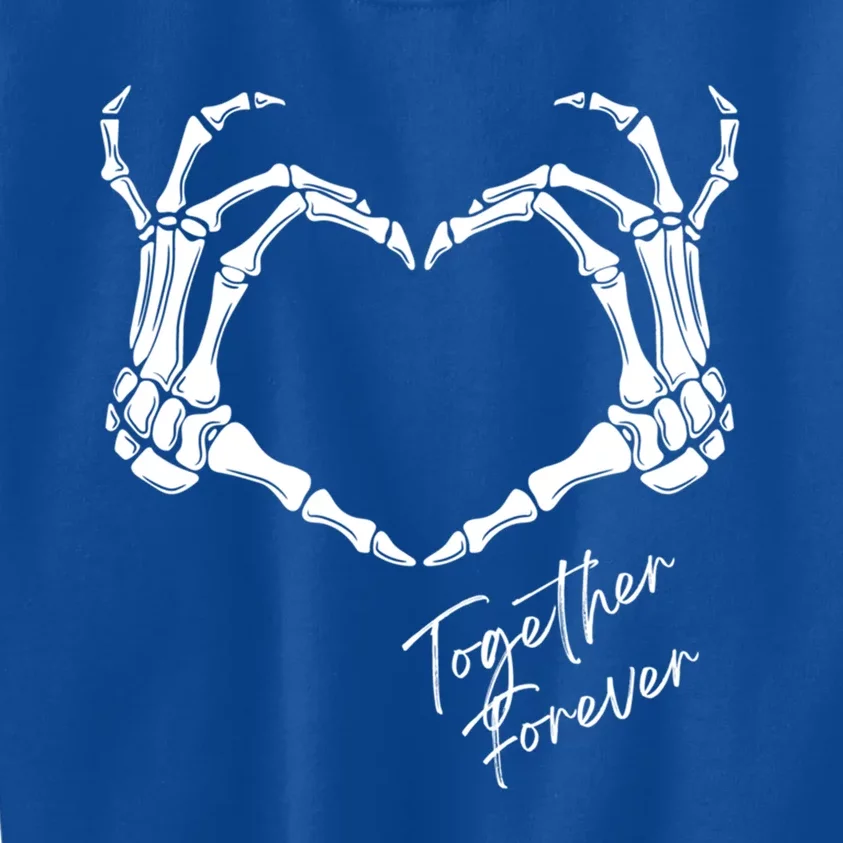 Together Forever Skeleton Heart Hands Gift Kids Sweatshirt