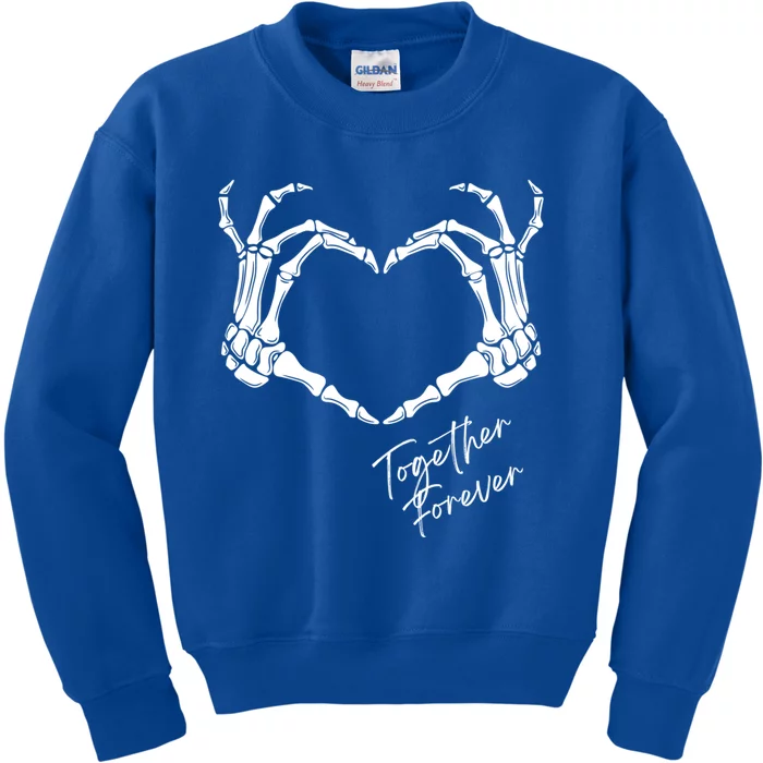 Together Forever Skeleton Heart Hands Gift Kids Sweatshirt