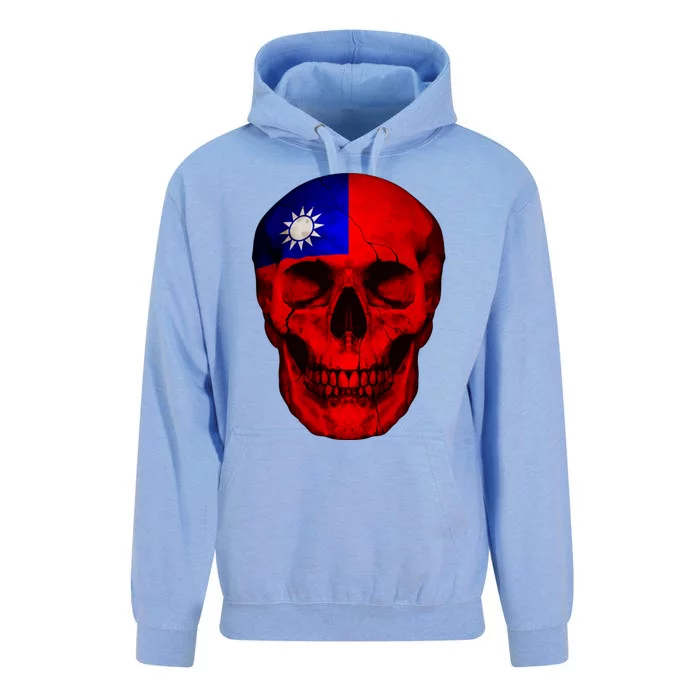 Taiwan Flag Skull Taiwanese Roots Proud Patriotic Gift Unisex Surf Hoodie