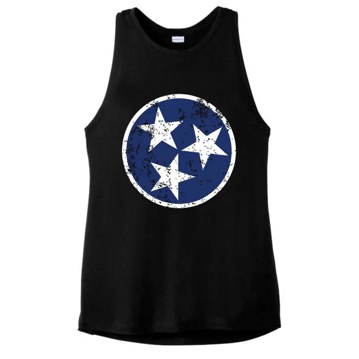 Tennessee Flag Star Logo Volunteer State Nashville T Ladies Tri-Blend Wicking Tank