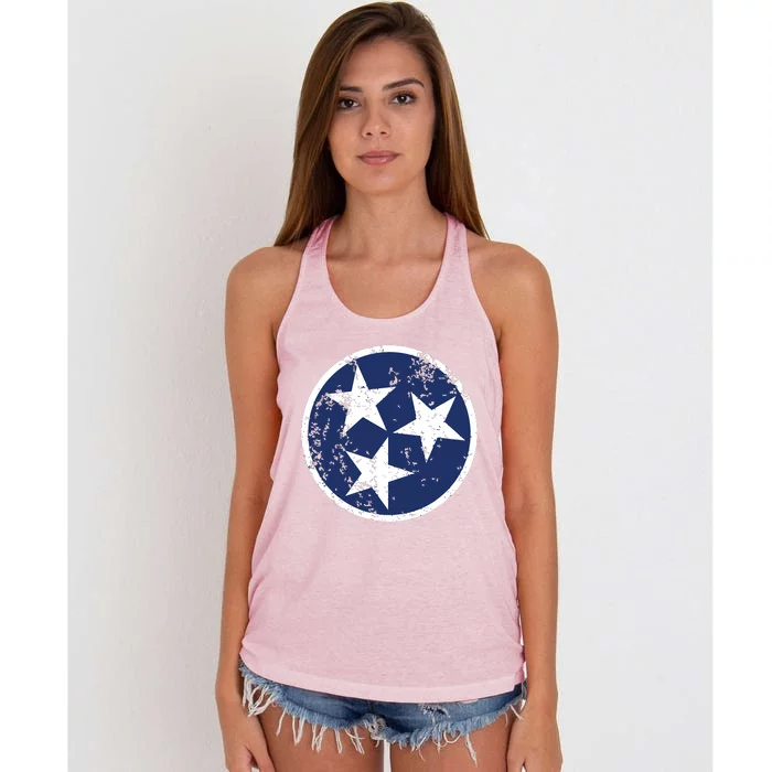 Tennessee Flag Star Logo Volunteer State Nashville T Women's Knotted Racerback Tank