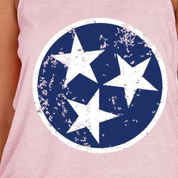 Tennessee Flag Star Logo Volunteer State Nashville T Women's Knotted Racerback Tank