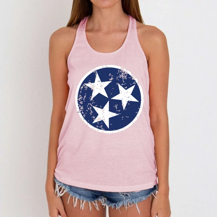 Tennessee Flag Star Logo Volunteer State Nashville T Women's Knotted Racerback Tank