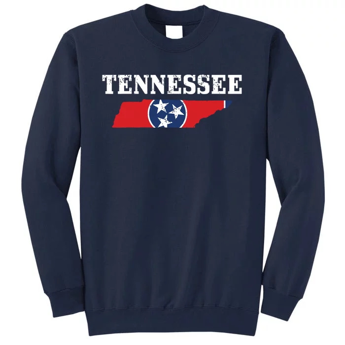 Tennessee Flag State Map Pride Vintage Nashville Tn Tall Sweatshirt