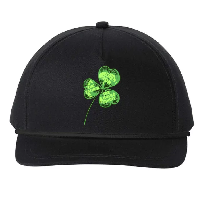 The Father Son Holy Spirit Shamrock St Patrick Day Gift Snapback Five-Panel Rope Hat