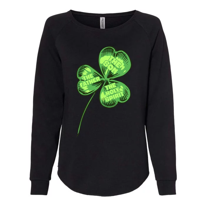 The Father Son Holy Spirit Shamrock St Patrick Day Gift Womens California Wash Sweatshirt