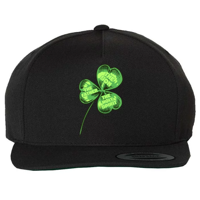 The Father Son Holy Spirit Shamrock St Patrick Day Gift Wool Snapback Cap