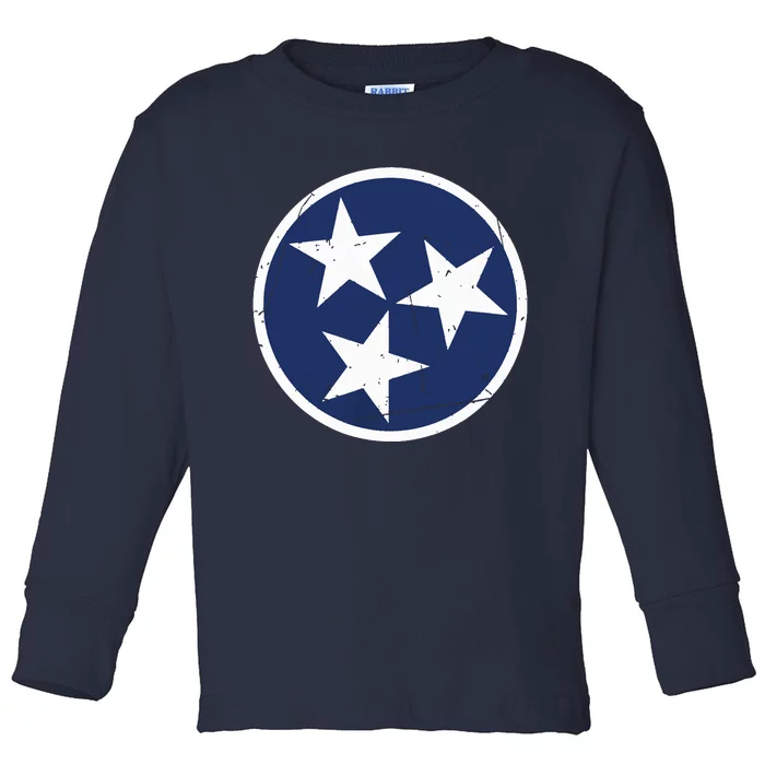 Tennessee Flag State Vintage Style Toddler Long Sleeve Shirt