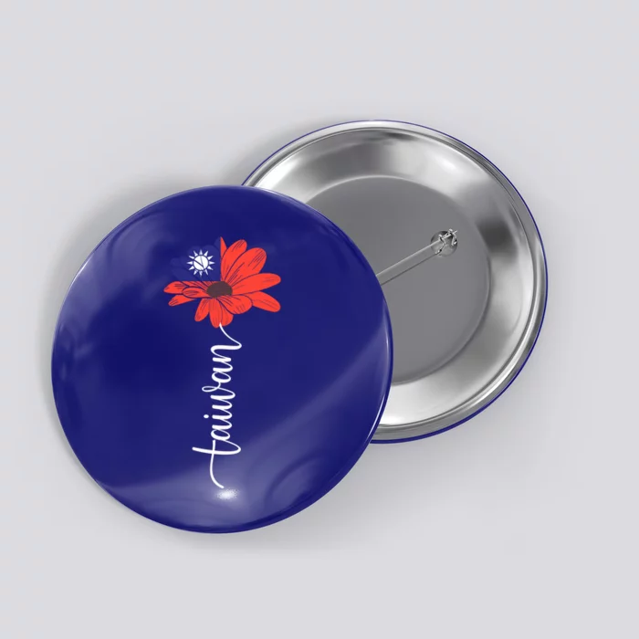 Taiwan Flag Sunflower Vintage Taiwanese Lover Taiwan Gift Button